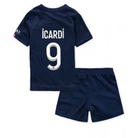 Paris Saint-Germain Mauro Icardi #9 Hjemmebanesæt Børn 2022-23 Kortærmet (+ Korte bukser)